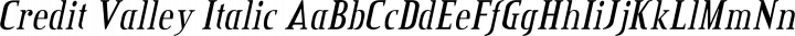 Credit Valley Italic free font